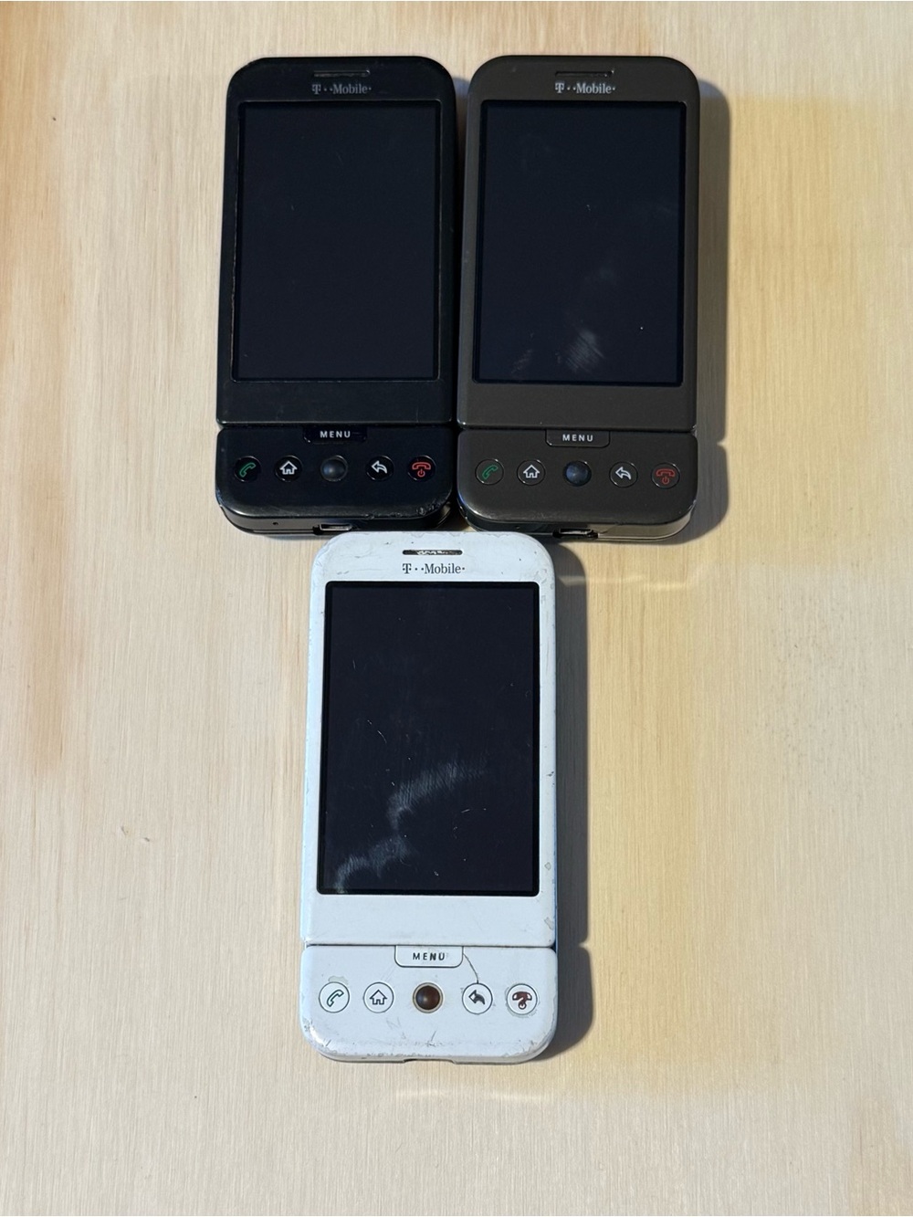 3-HTC Dream DREA100-Google G1 T-Mobile Slider CellPhone UNTESTED NoCharger As Is